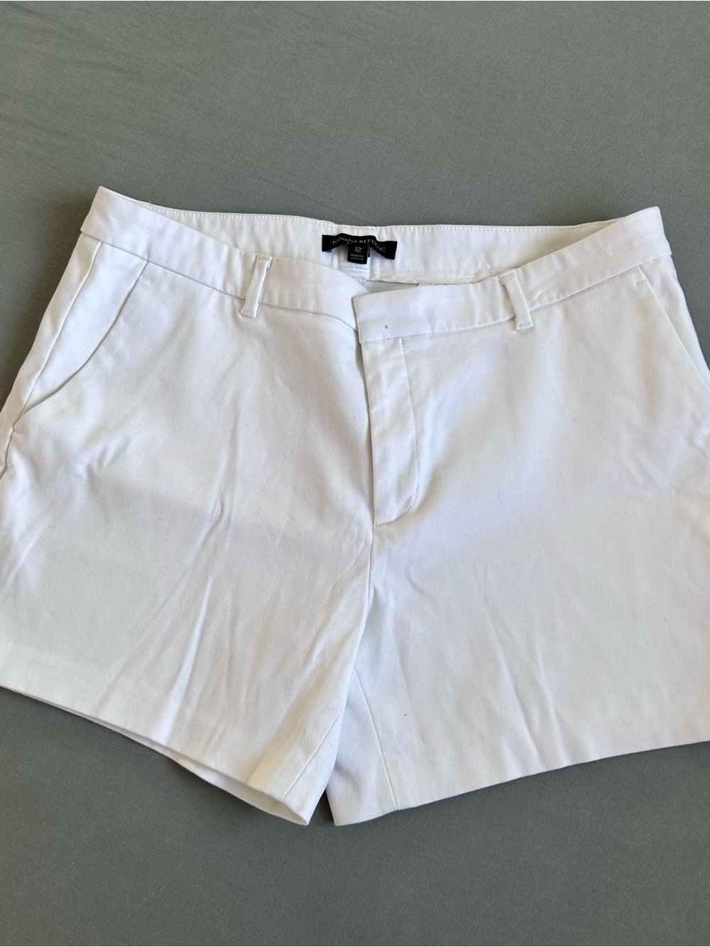 Banana Republic White Tailored Bermuda Shorts